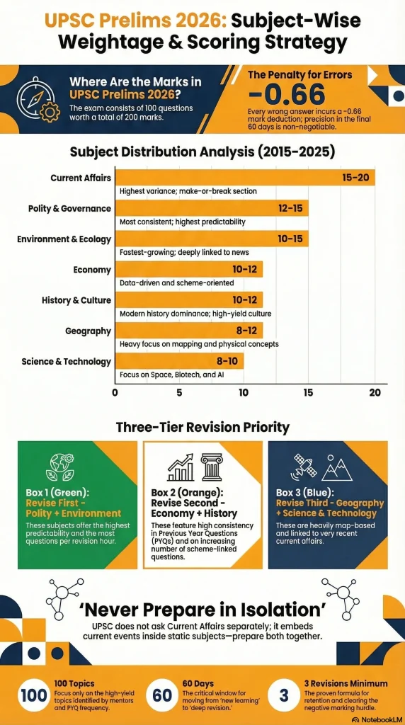 UPSC Prelims 2026 Subject-Wise Weightage
