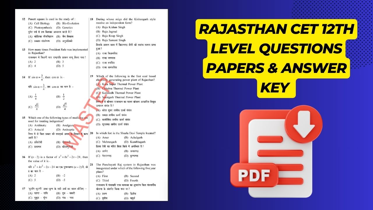 RSMSSB CET 12th Level Previous Year Papers PDF